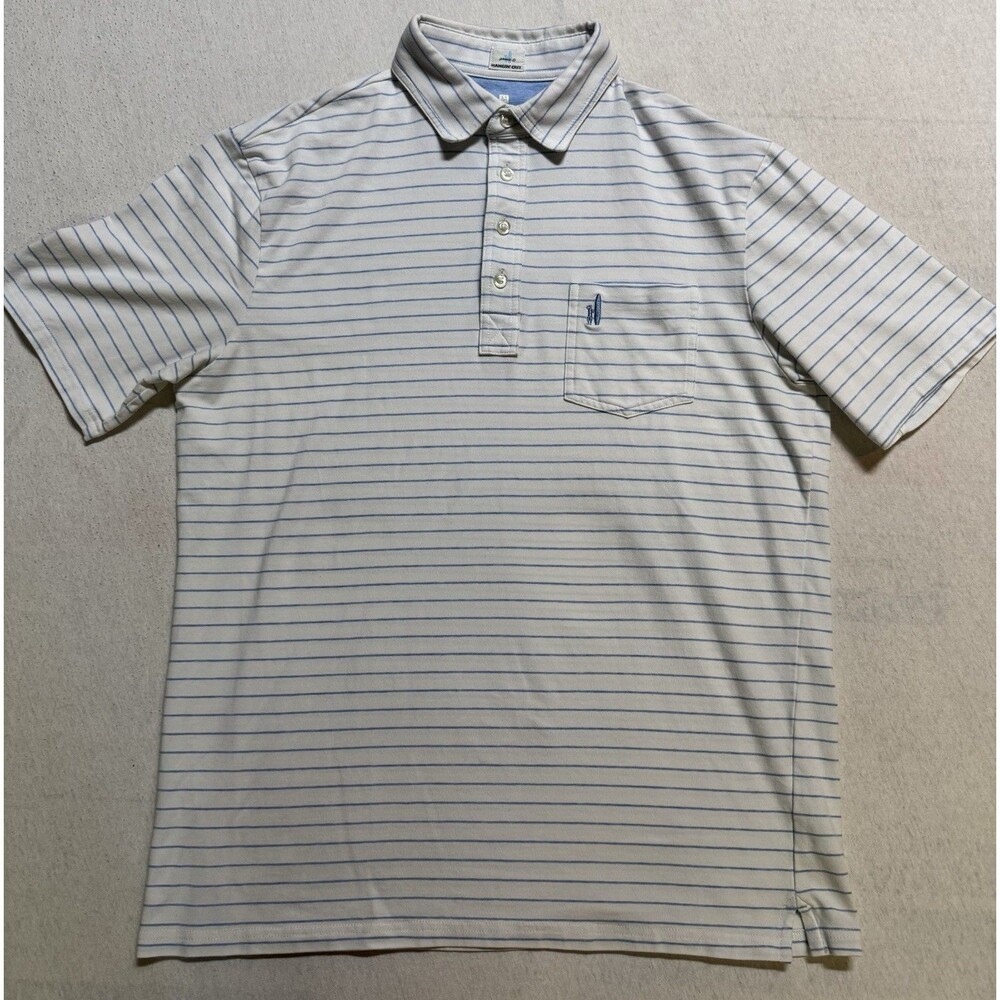 Men’s Johnnie-O Hangin’ Out Short Sleeve Pocket Polo Shirt Men’s M Gulf Blue